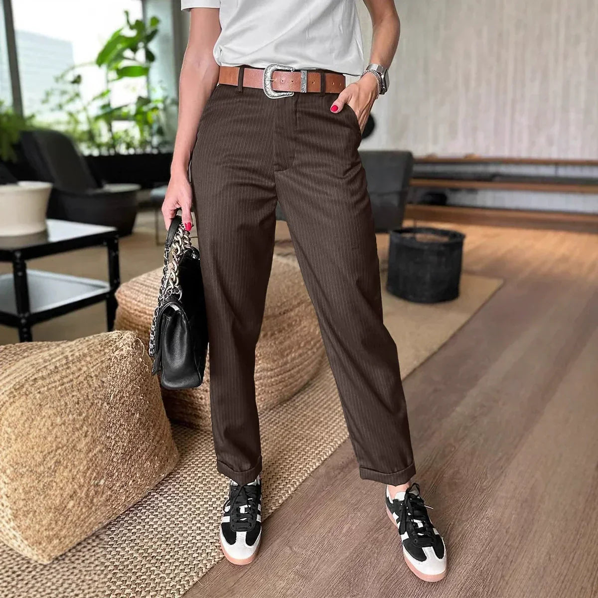 Xavielle™ Pantalón Recto de Estilo Moderno para Mujer