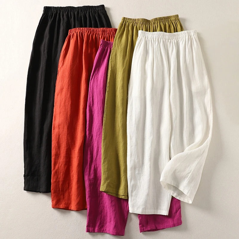 Jorella™ Pantalón fluido de algodón y lino