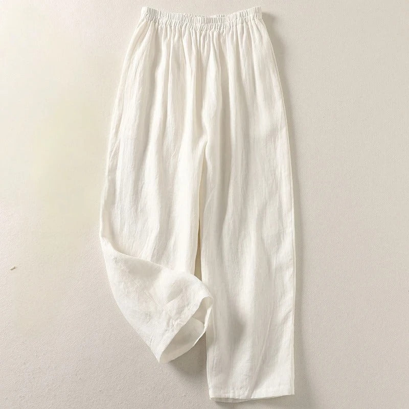 Jorella™ Pantalón fluido de algodón y lino