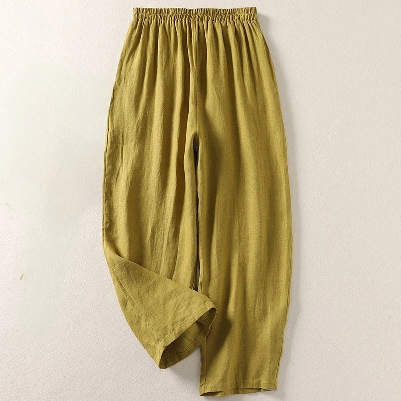 Jorella™ Pantalón fluido de algodón y lino