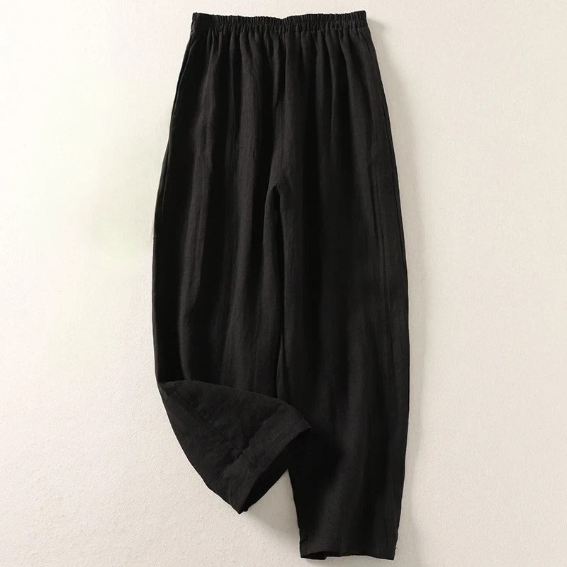 Jorella™ Pantalón fluido de algodón y lino