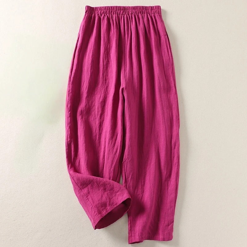 Jorella™ Pantalón fluido de algodón y lino