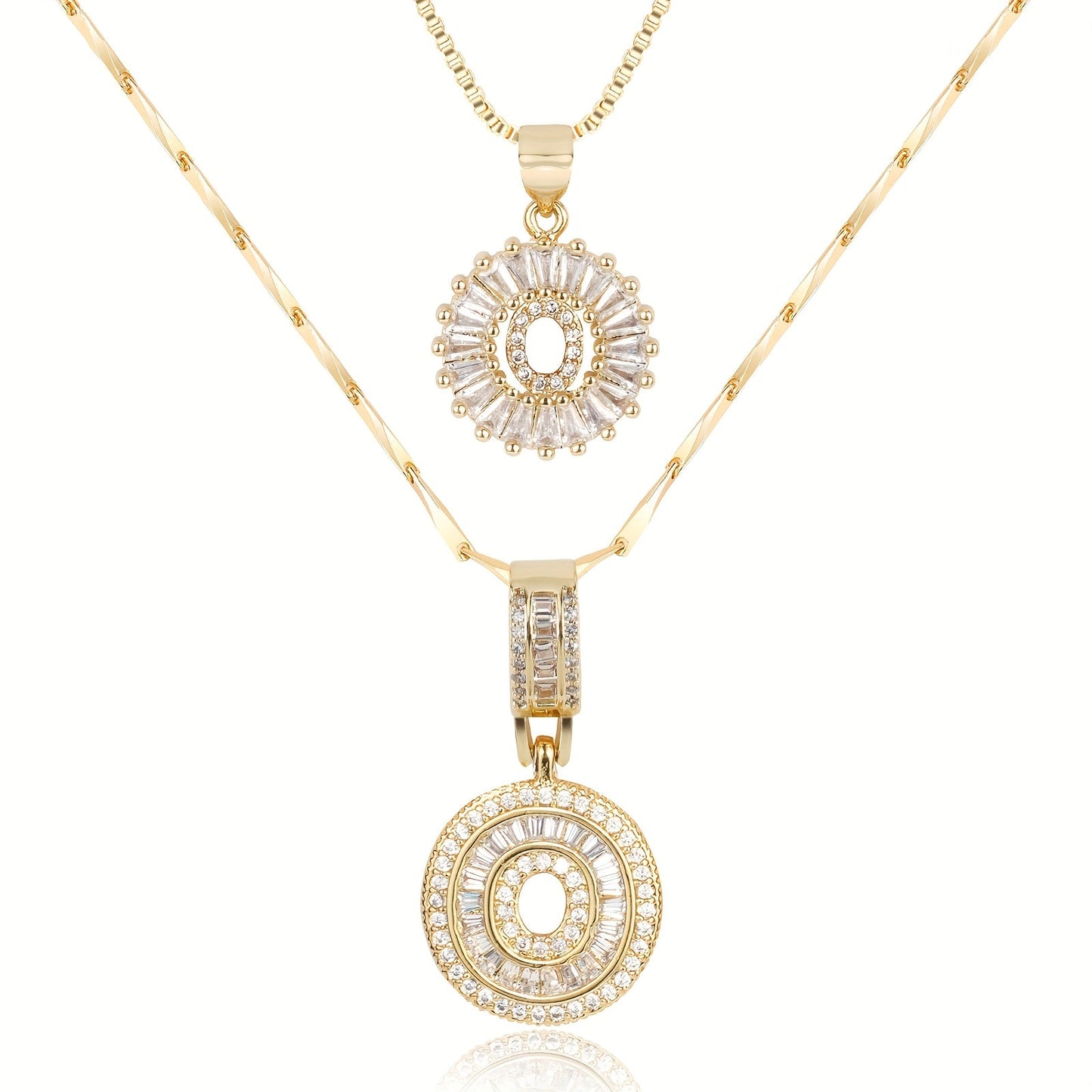 Primrose™ Collares Iniciales de Letra con Diamantes de 14k (2 piezas)