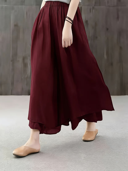 Faith | Falda Pantalón de Chifón con Pliegues de Dos Capas