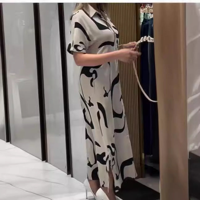 Jolira™ Vestido elegante de cintura ajustada con estampado irregular