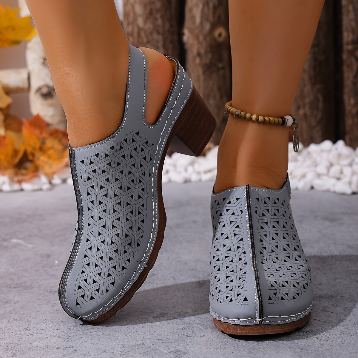 Korae™ Sandalias de Tacón con Correas Ajustables y Diseño Calado