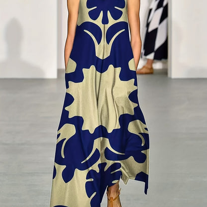 Giana™ Vestido Bohemio Estampado con Escote en V y Corte Amplio