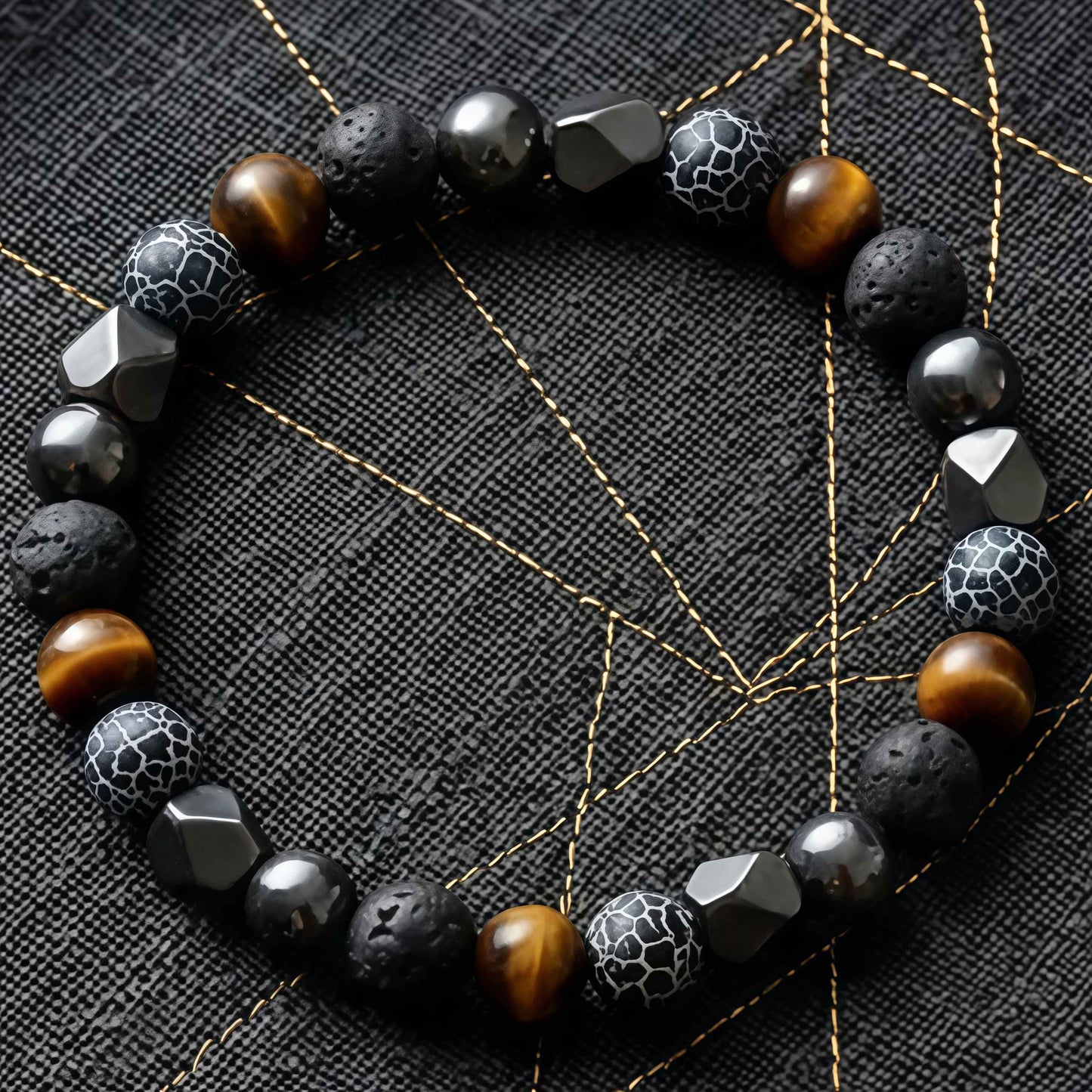 Korevane™ Pulsera Artesanal de Piedra Natural y Hematita para Hombr