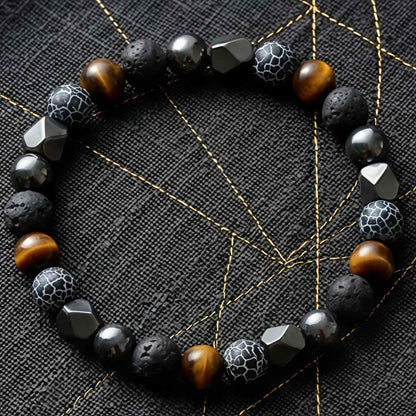 Korevane™ Pulsera Artesanal de Piedra Natural y Hematita para Hombr