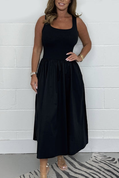 Jorellaia™ Vestido Línea A sin Mangas para Mujer con Escote Cuadrado Elegante