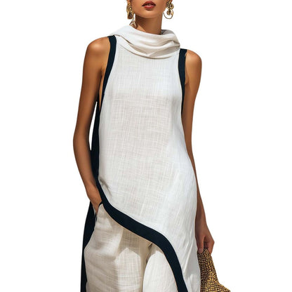 Cressa™ Conjunto Elegante de Lino con Blusa y Pantalón de Corte Relajado