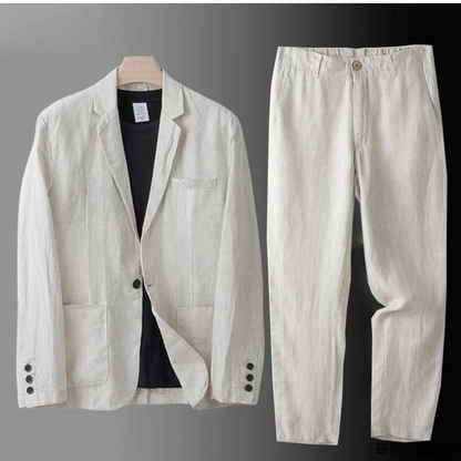 Montiero™ Conjunto de lino cómodo y transpirable para hombre