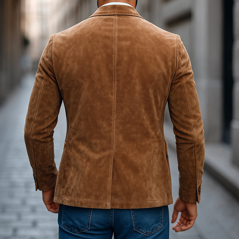 Brontel™ Blazer de Suede Dos Botones Corte Clásico