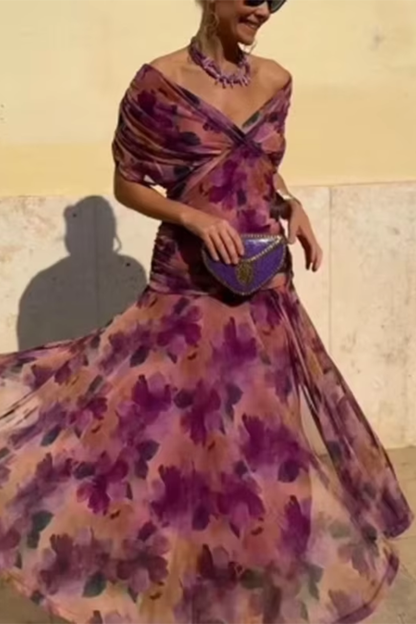 Novarente™ Vestido Maxi Elegante con Escote en V para Ocasiones Especiales