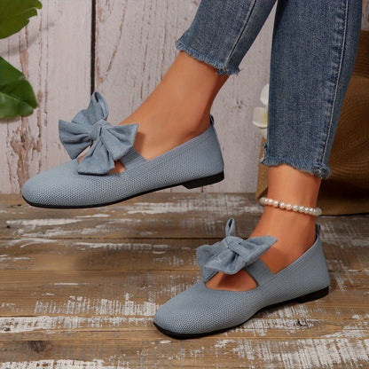 Neria™ Zapatos Planos Transpirables para Mujer con Moño Decorativo