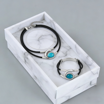 Suri™ Conjunto de collar y pulsera estilo vintage boho