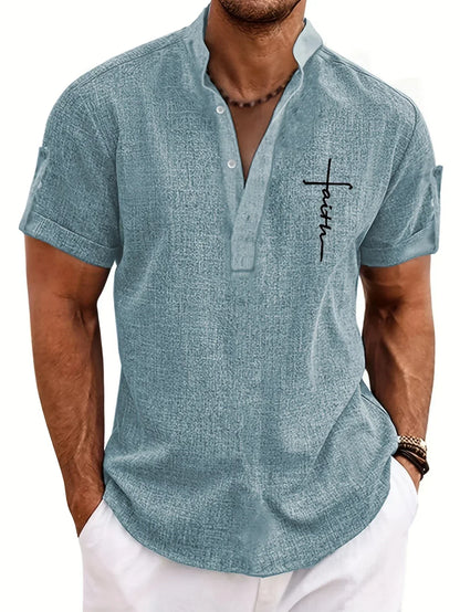 Hayes™ Camisa elegante de manga corta y cuello alto