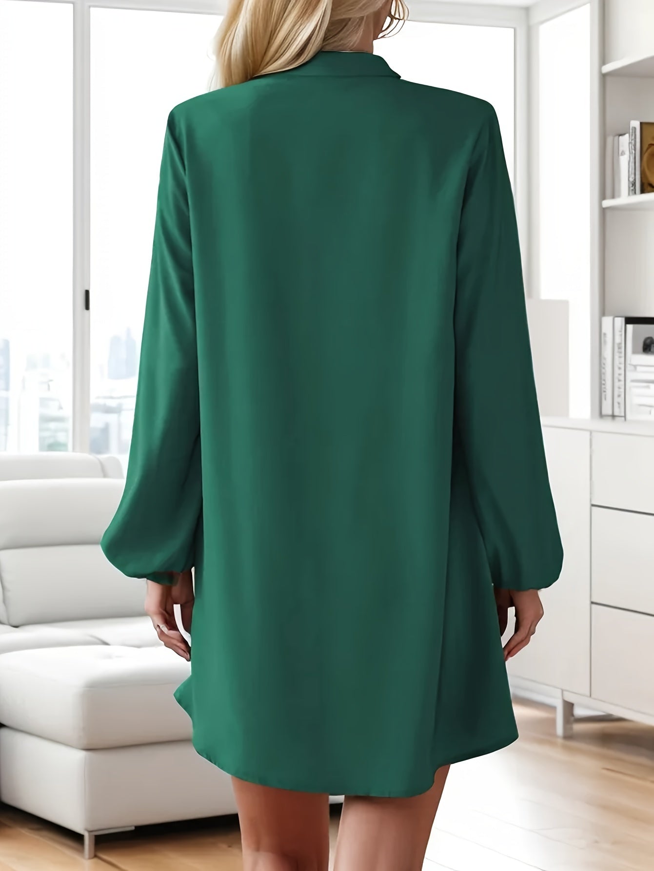 Faria™ Vestido Elegante de Manga Larga con Escote en V