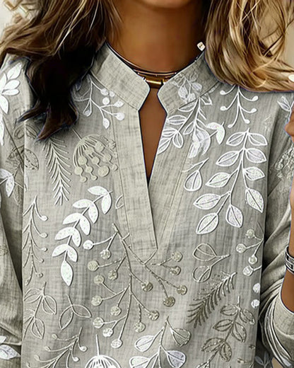 Kenzie™ Blusa de V Floral Suave