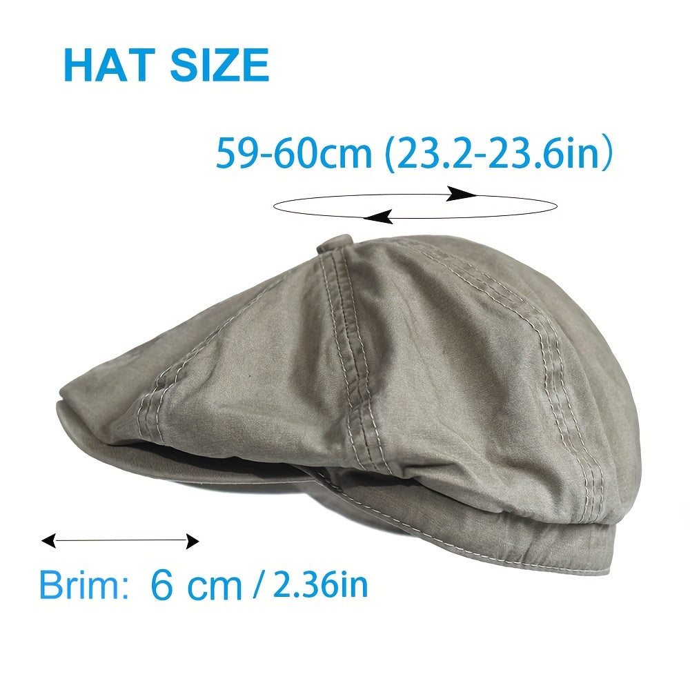 Kavento™ Gorra Octagonal Vintage de Algodón con Visera Clásica