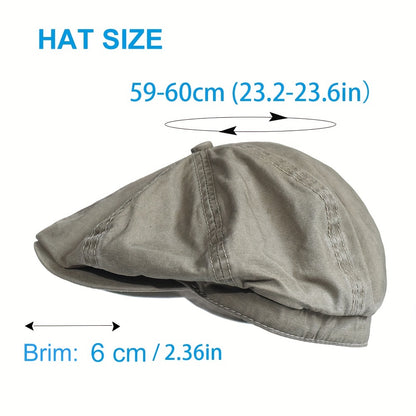 Kavento™ Gorra Octagonal Vintage de Algodón con Visera Clásica