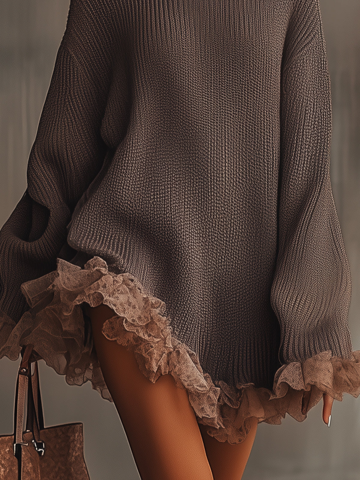 Ellyra™ Vestido romántico de punto con volantes