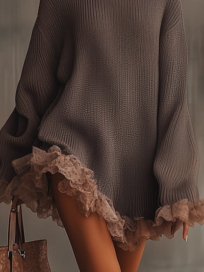 Ellyra™ Vestido romántico de punto con volantes