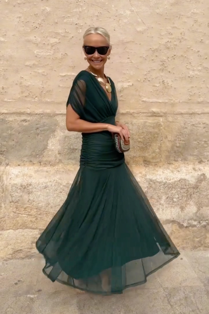 Novarente™ Vestido Maxi Elegante con Escote en V para Ocasiones Especiales