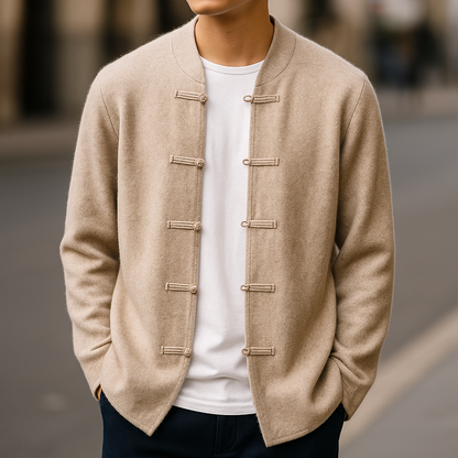 Torvian™ Cárdigan masculino de cashmere con diseño clásico