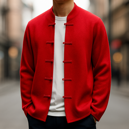 Torvian™ Cárdigan masculino de cashmere con diseño clásico