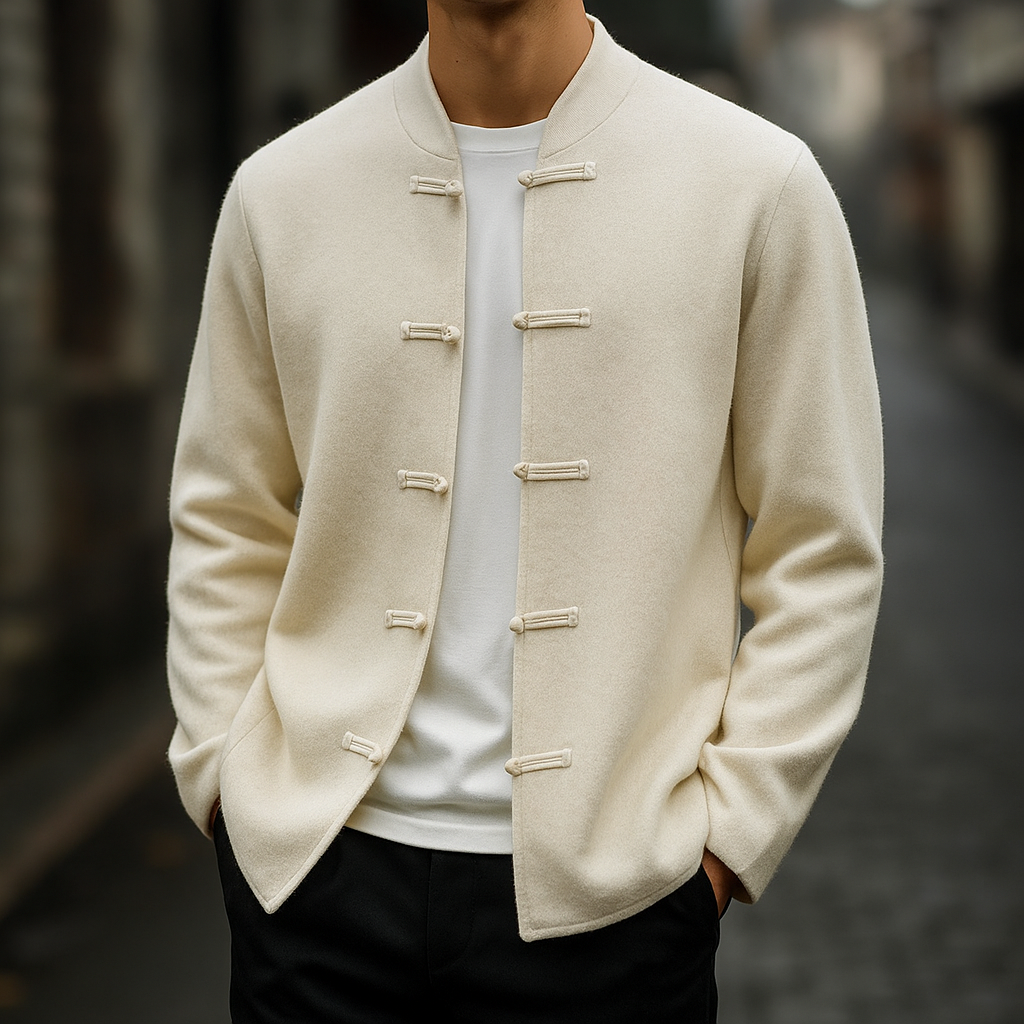 Torvian™ Cárdigan masculino de cashmere con diseño clásico