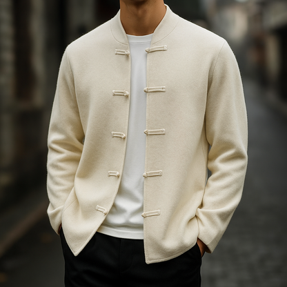 Torvian™ Cárdigan masculino de cashmere con diseño clásico