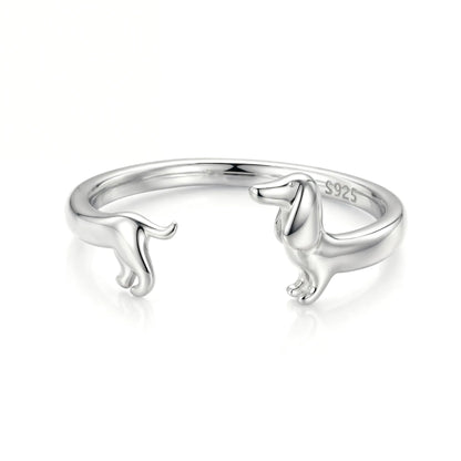 Perrira™ Anillo Minimalista de Perrito Salchicha