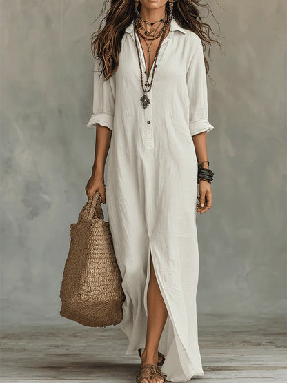 Hattie™ Vestido largo con botones