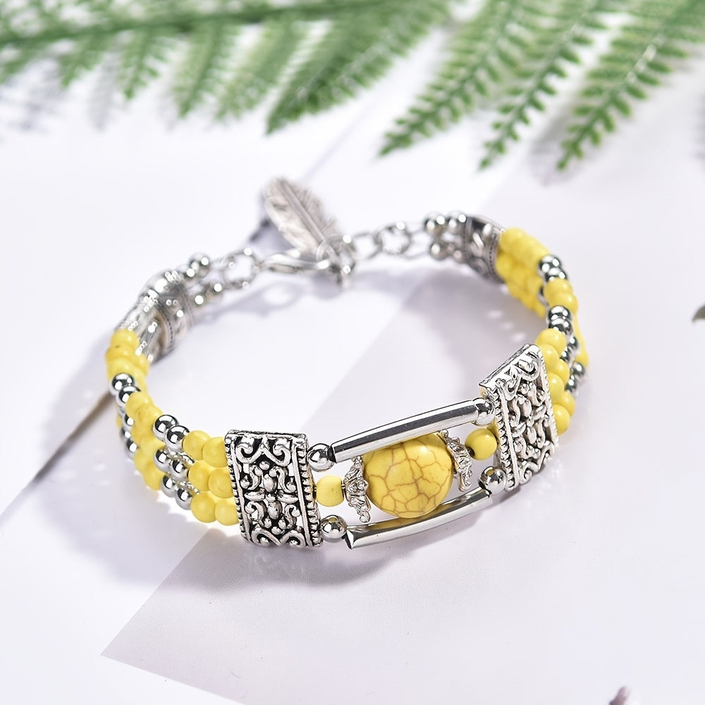 Jessae™ Pulsera de Piedras Naturales con Estilo Artesanal y Energía Natural