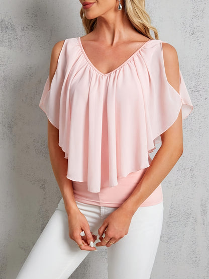 Adele | Blusa Plisada de Hombros Descubiertos con Estilo Elegant