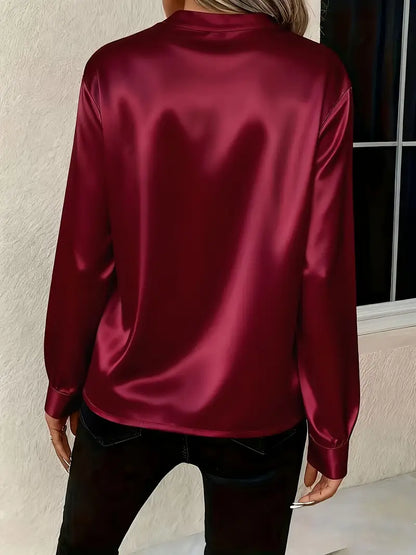 Valenora™ Blusa Elegante de Satén con Caída Sofisticada