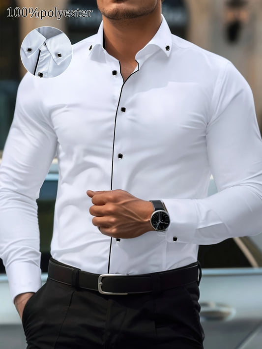 Zaxent | Camisa Elegante de Manga Larga con Detalles Vintage y Corte Clásico