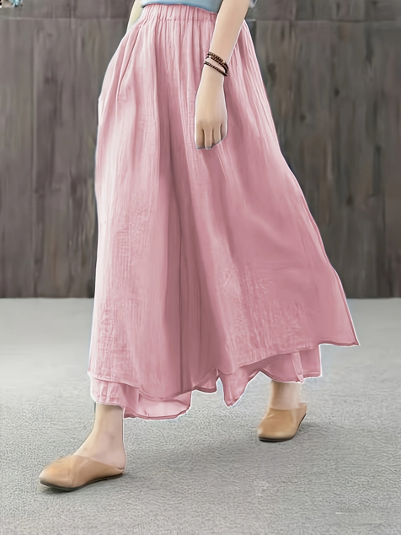 Faith | Falda Pantalón de Chifón con Pliegues de Dos Capas