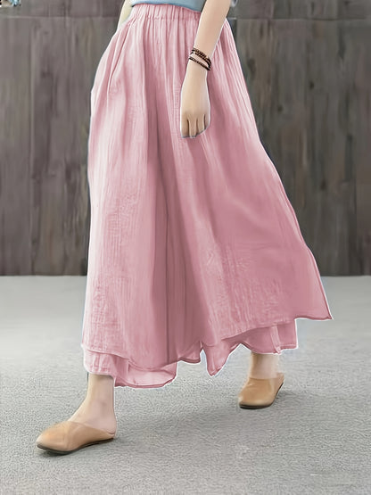 Faith | Falda Pantalón de Chifón con Pliegues de Dos Capas