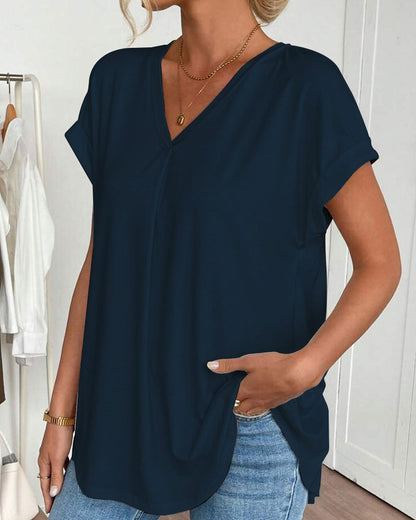 Ciela™ Blusa ligera plisada con caída fluida