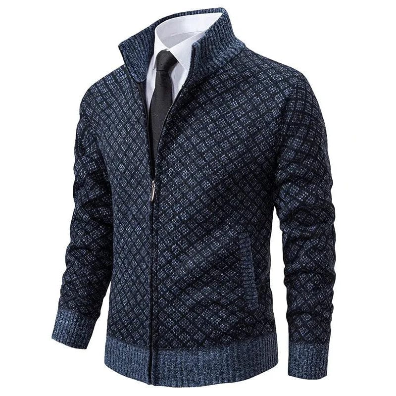 Evarno™ Suéter Masculino con Cierre Completo y Cuello Alto