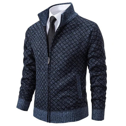 Evarno™ Suéter Masculino con Cierre Completo y Cuello Alto