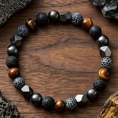 Korevane™ Pulsera Artesanal de Piedra Natural y Hematita para Hombr