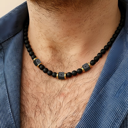 Vaxent™ Collar de Cuentas para Hombre con Estilo Minimalista y Moderno