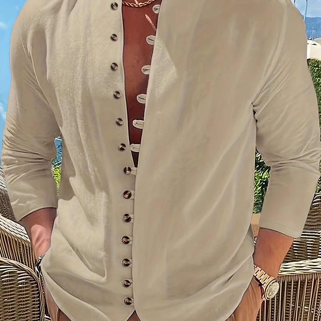 Haviron™ Camisa Retro para Hombre de Manga Larga y Corte Suelto