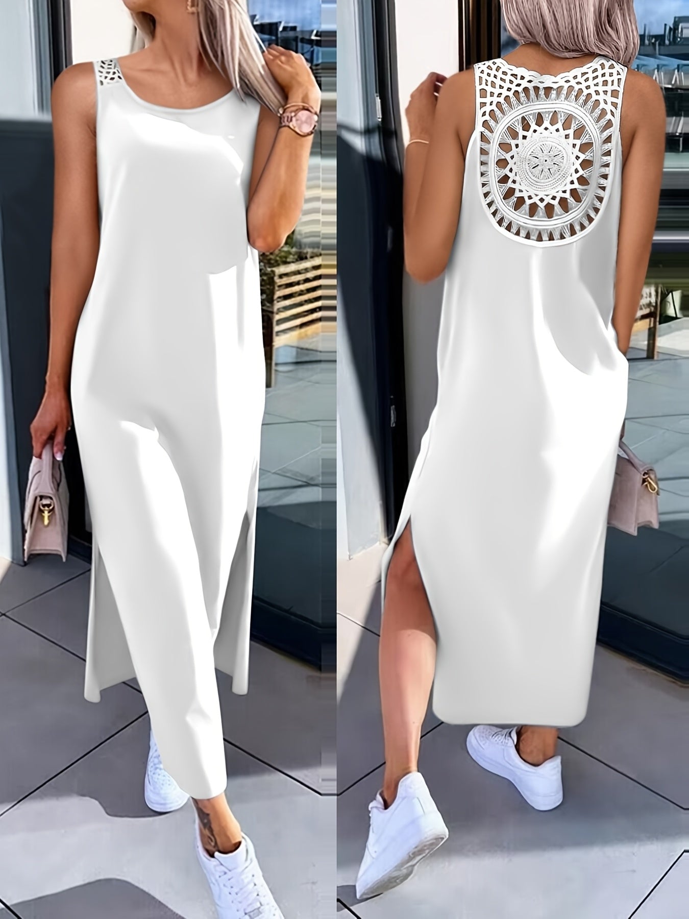 Umaira™ Vestido sin Mangas con Encaje y Espalda Descubierta