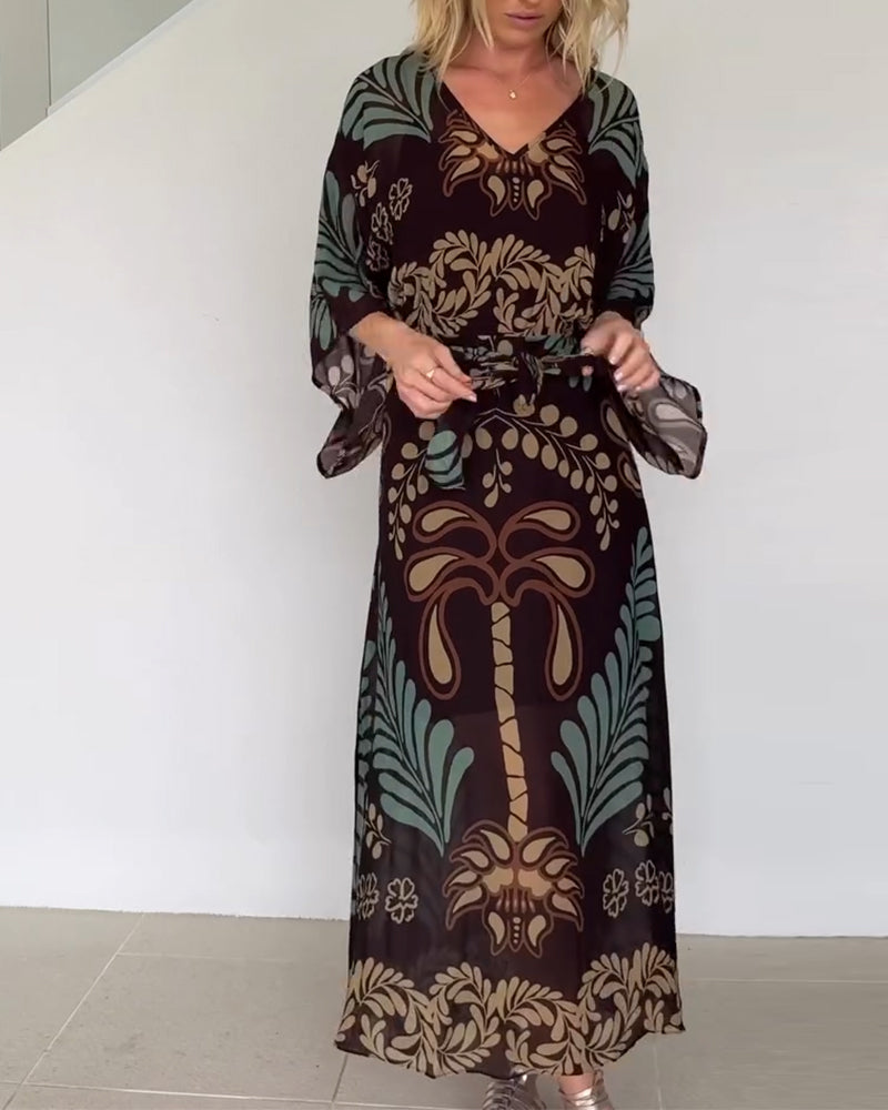 Ilia™ Vestido Maxi de Mezcla de Algodón Transpirable