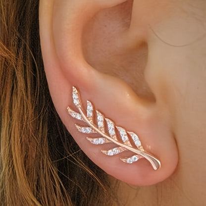 Hensleyra™ Aretes Elegantes de Hoja con Diseño Hueco y Acabado Dorado