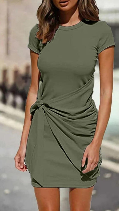 Fioralise™ Vestido femenino con nudo lateral y silueta estilizada
